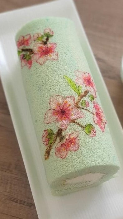 Eggless Designer painted Swissroll