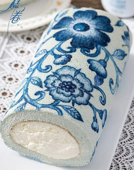 Eggless Designer painted Swissroll